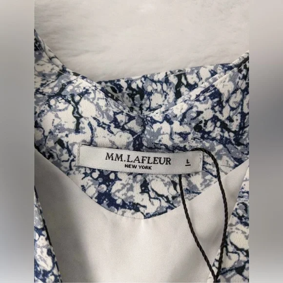 NWT MM LAFLEUR Townsend Top in Indigo Marble. Women’s Size L - Picture 7 of 8